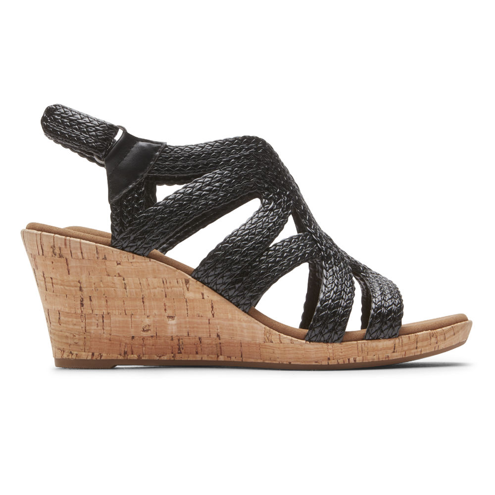 Rockport Sandaler Dame Svart - Briah Braided - IRHY96185